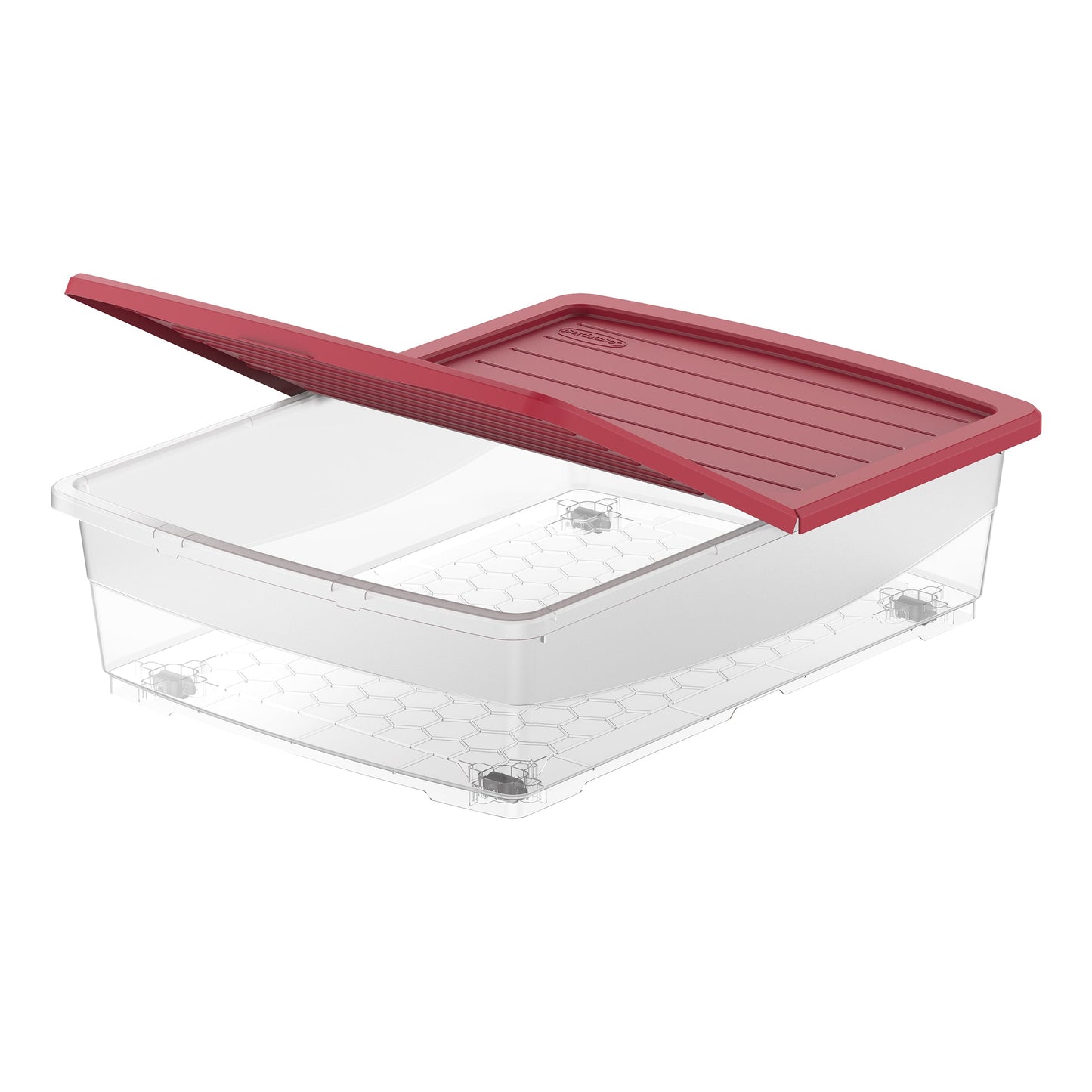 45L Clear Plastic Underbed Storage Box with Wheels & Lockable Lid - Cosmoplast Bahrain