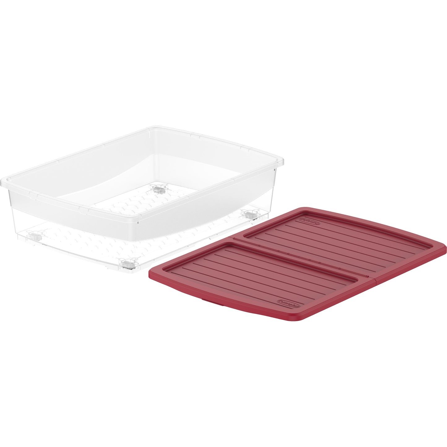 45L Clear Plastic Underbed Storage Box with Wheels & Lockable Lid - Cosmoplast Bahrain