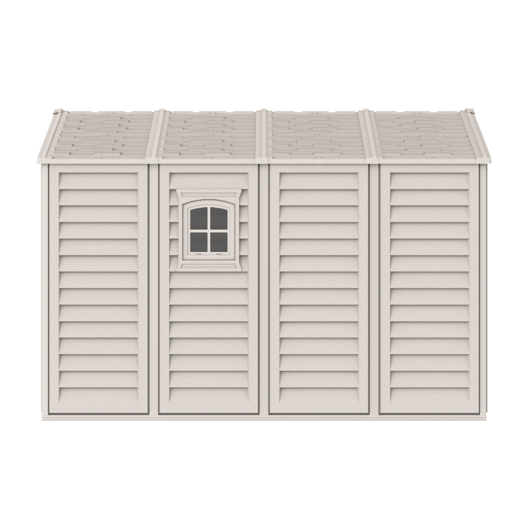 WoodBridge 10.5x10.5ft (324.8x326x233.2 cm) Resin Garden Storage Shed - Cosmoplast Bahrain
