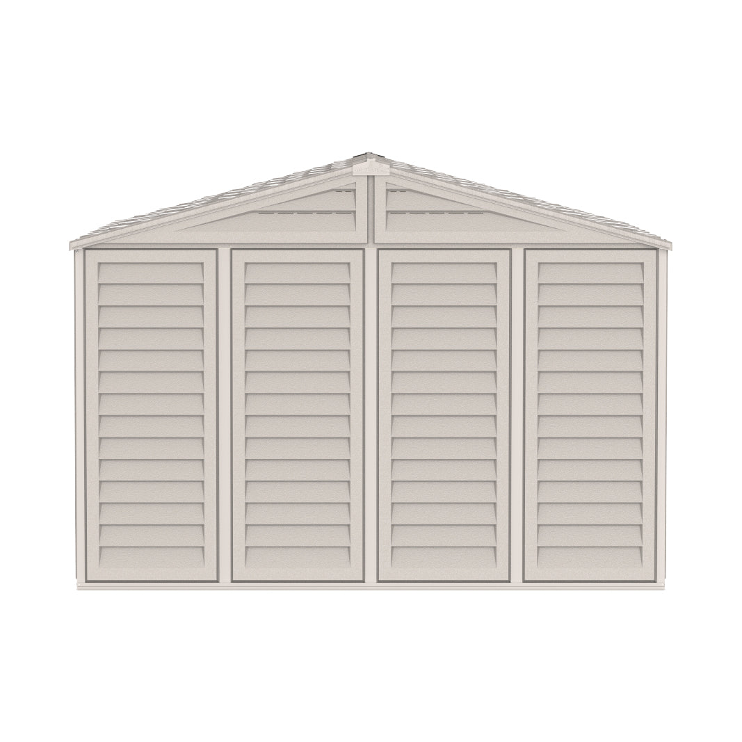 WoodBridge 10.5x10.5ft (324.8x326x233.2 cm) Resin Garden Storage Shed - Cosmoplast Bahrain