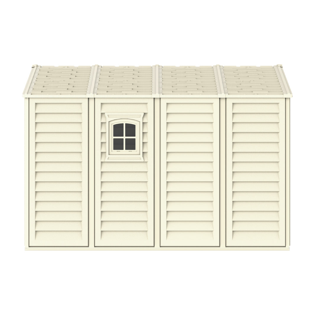 WoodBridge 10.5x10.5ft (324.8x326x233.2 cm) Resin Garden Storage Shed - Cosmoplast Bahrain