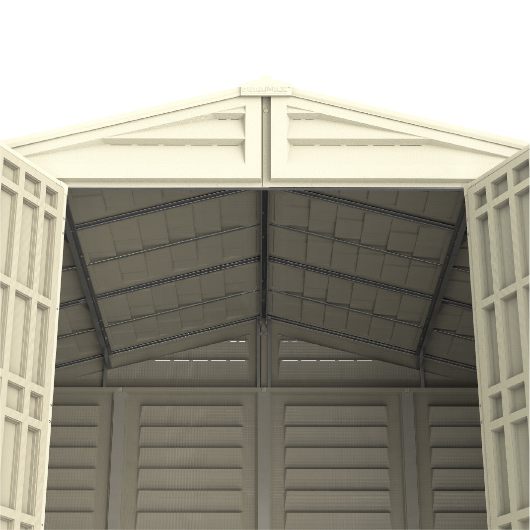 WoodBridge 10.5x8ft (324.8x247x233.2 cm) Resin Garden Storage Shed - Cosmoplast Bahrain