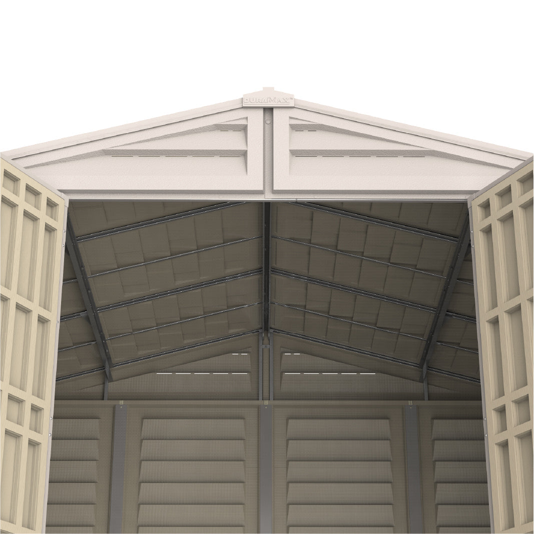 WoodBridge 10.5x8ft (324.8x247x233.2 cm) Resin Garden Storage Shed - Cosmoplast Bahrain