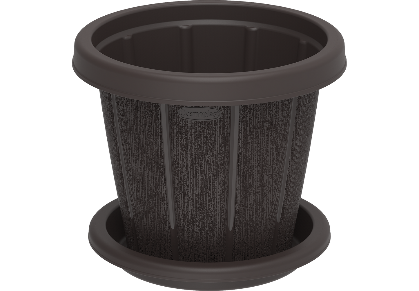 Cedargrain 10" Flowerpot with Tray - Cosmoplast Bahrain