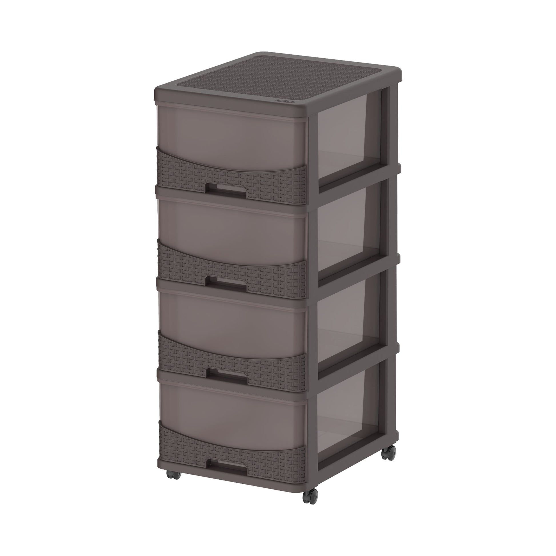 4 Tiers Storage Cabinet with Drawers & Wheels