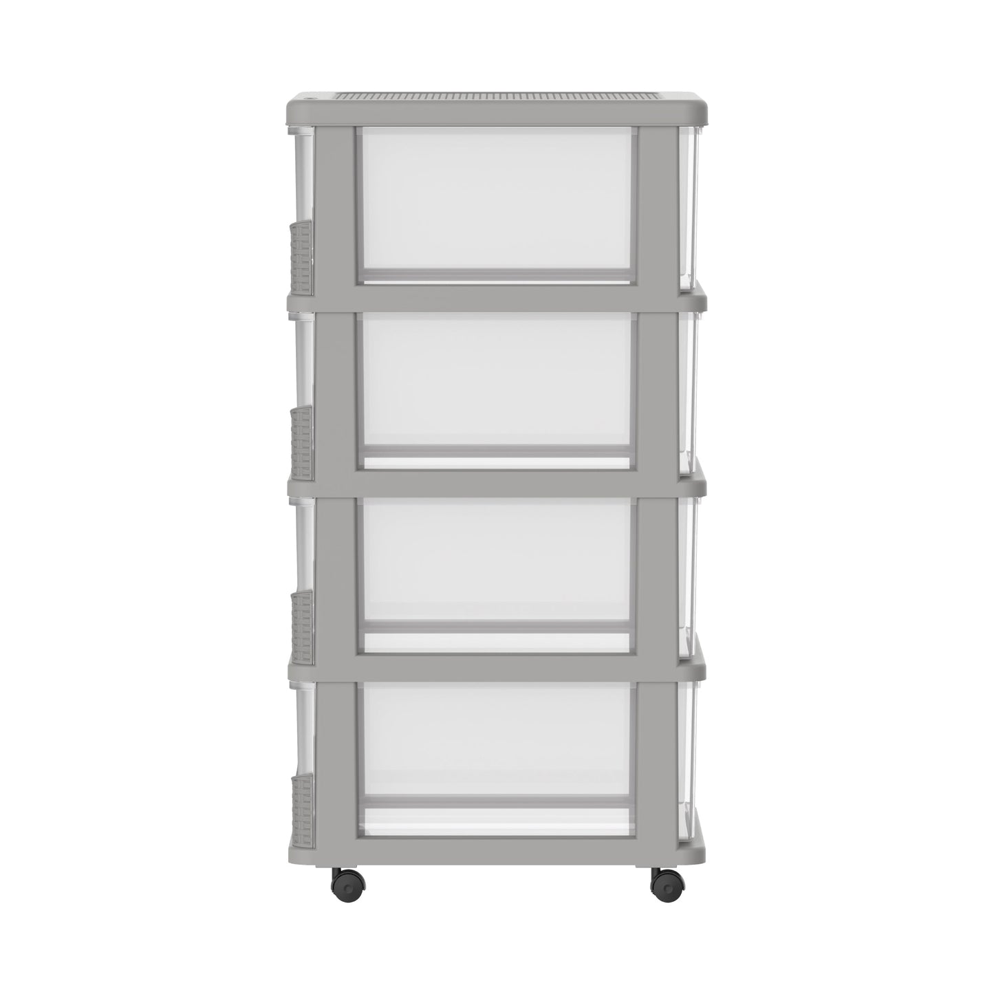 4 Tiers Storage Cabinet with Drawers & Wheels