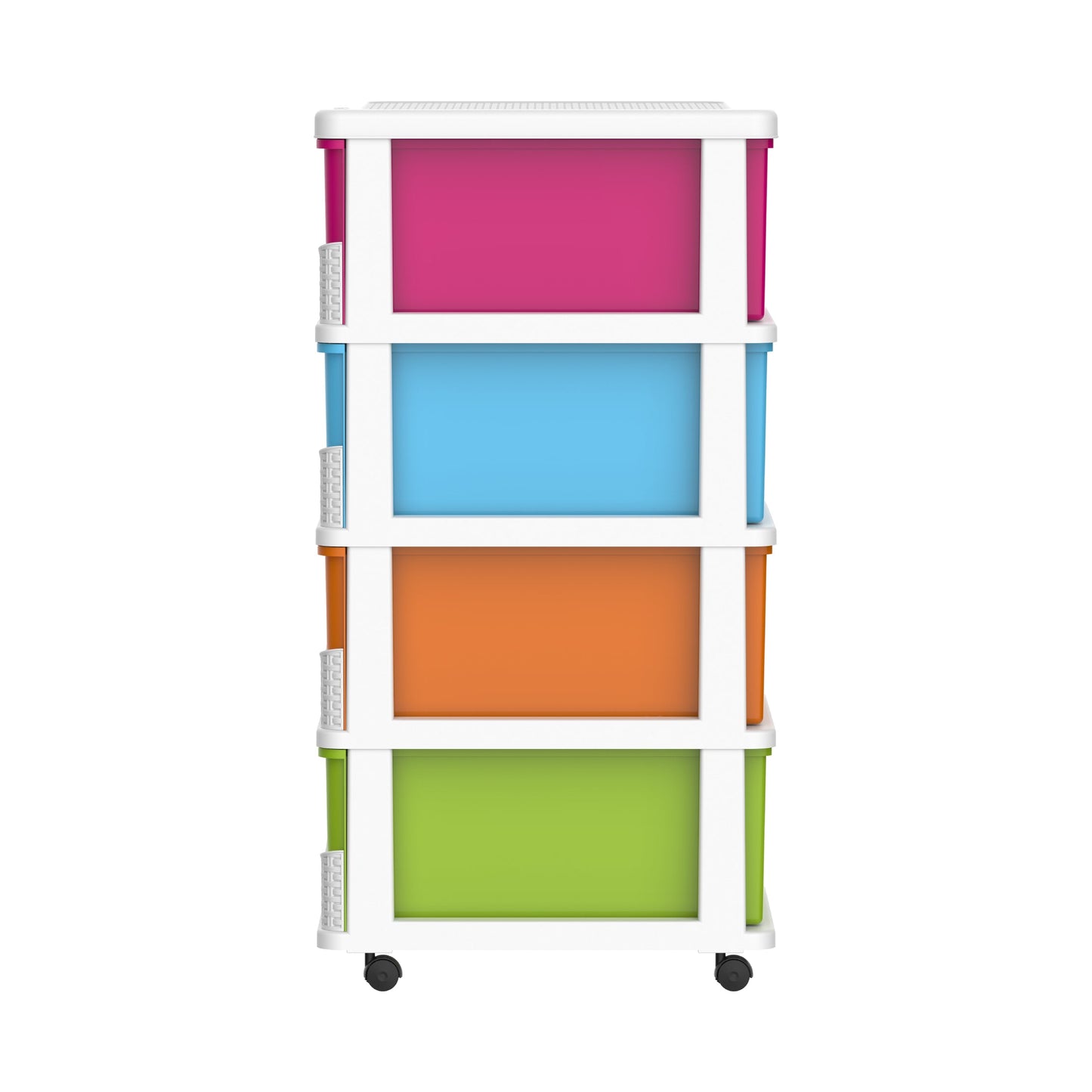 4 Tiers Storage Cabinet with Drawers & Wheels