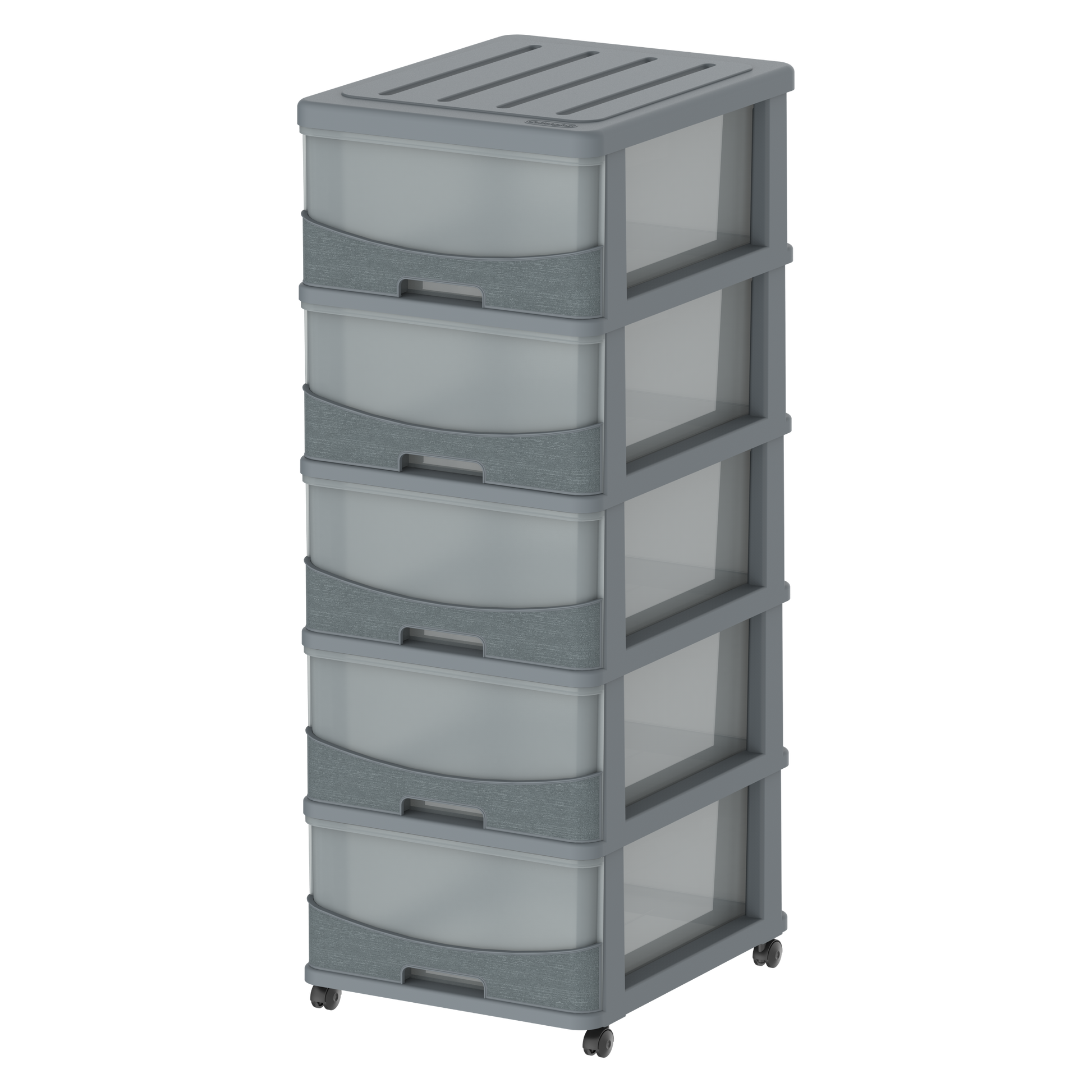 Cedargrain 5 Tiers Storage Cabinet with Drawers & Wheels