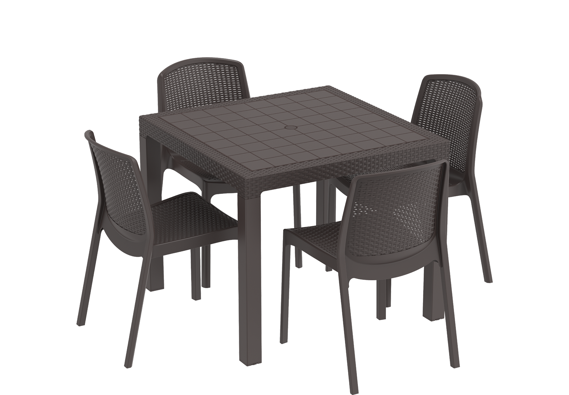 Cedarattan 4-seater Outdoor Dining Set of Table & Chairs - Cosmoplast Bahrain