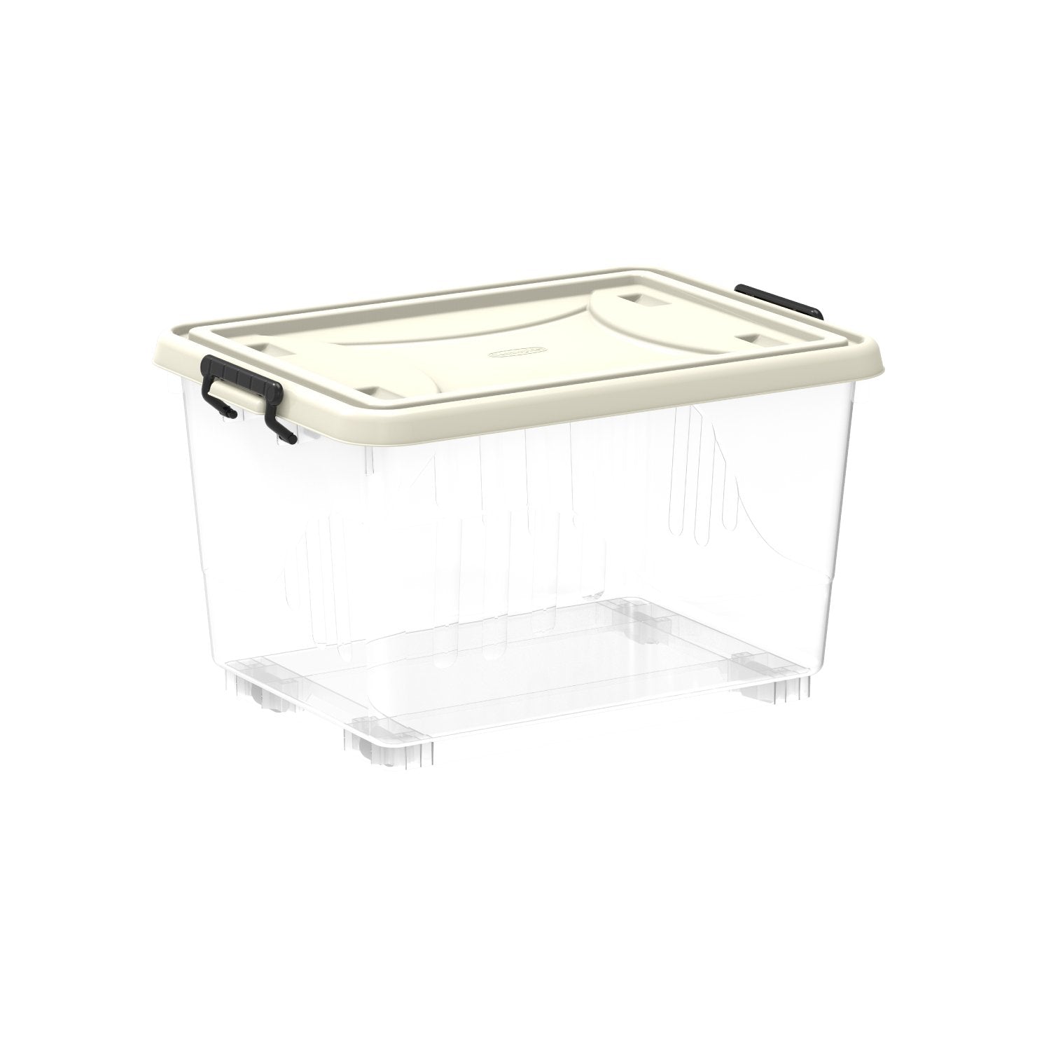 55L Clear Plastic Storage Box with Wheels & Lockable Lid - Cosmoplast Bahrain