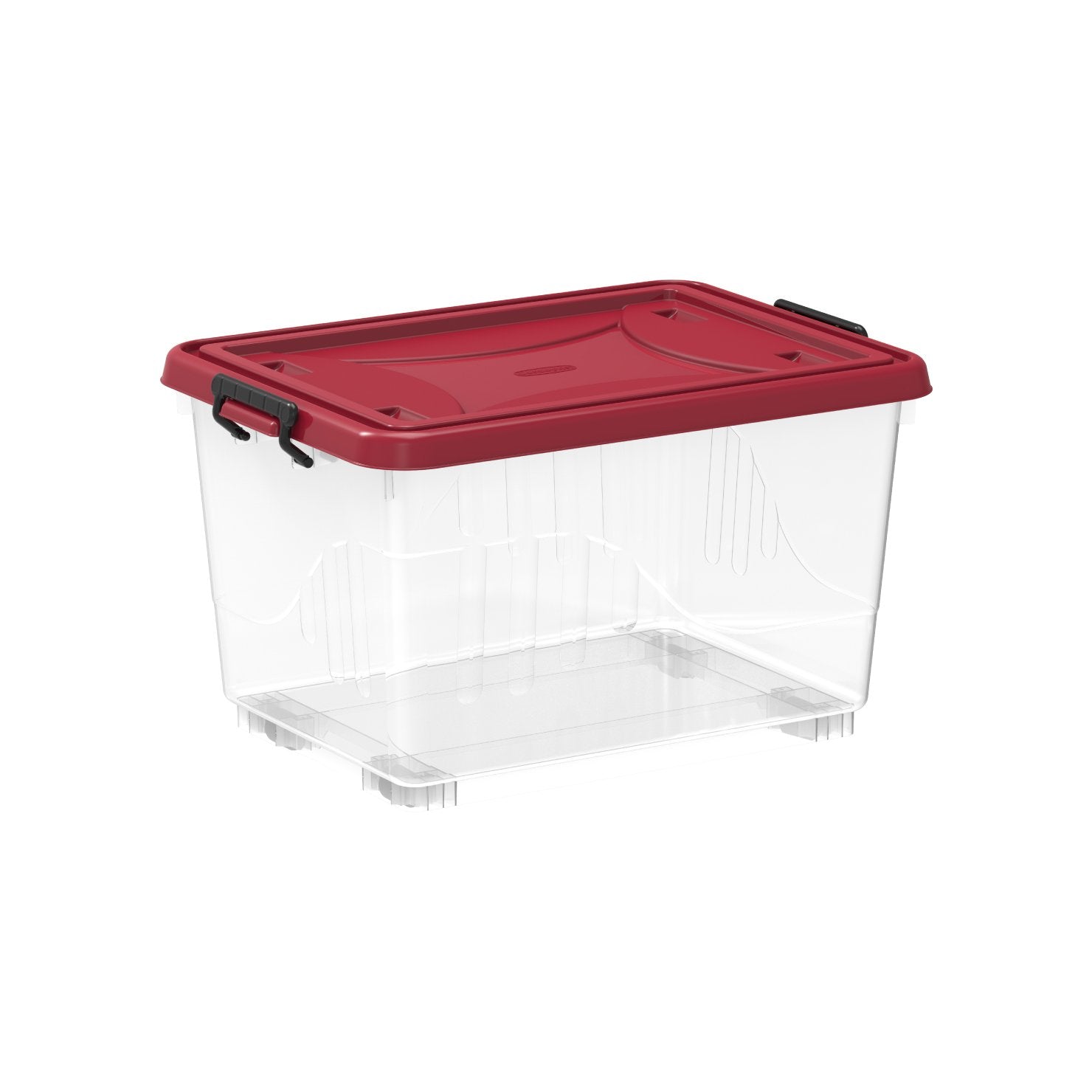 55L Clear Plastic Storage Box with Wheels & Lockable Lid - Cosmoplast Bahrain