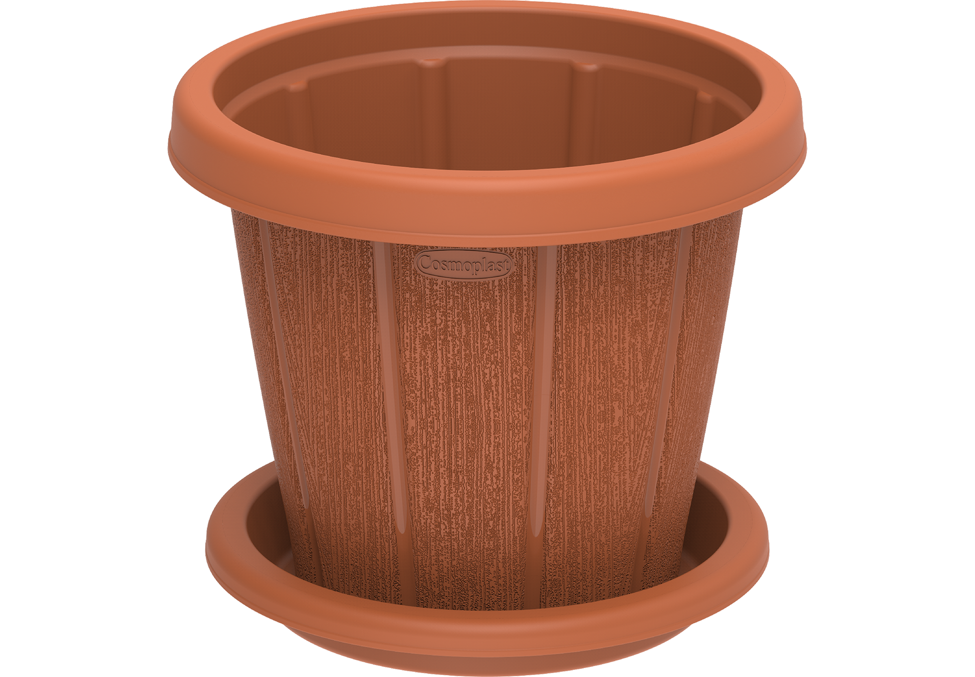 Cedargrain 10" Flowerpot with Tray - Cosmoplast Bahrain