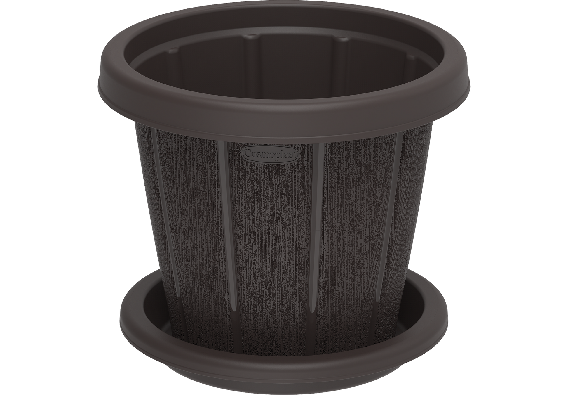 Cedargrain 8" Flowerpot with Tray - Cosmoplast Bahrain